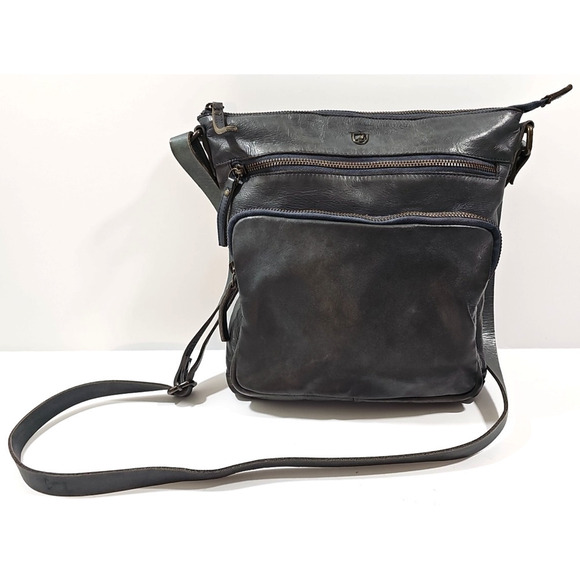 Cochoa Leather Crossbody Saddle Bag Boho Dark Gray. - Picture 1 of 15